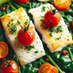 Fish Recipe with Spinach and Tomatoes